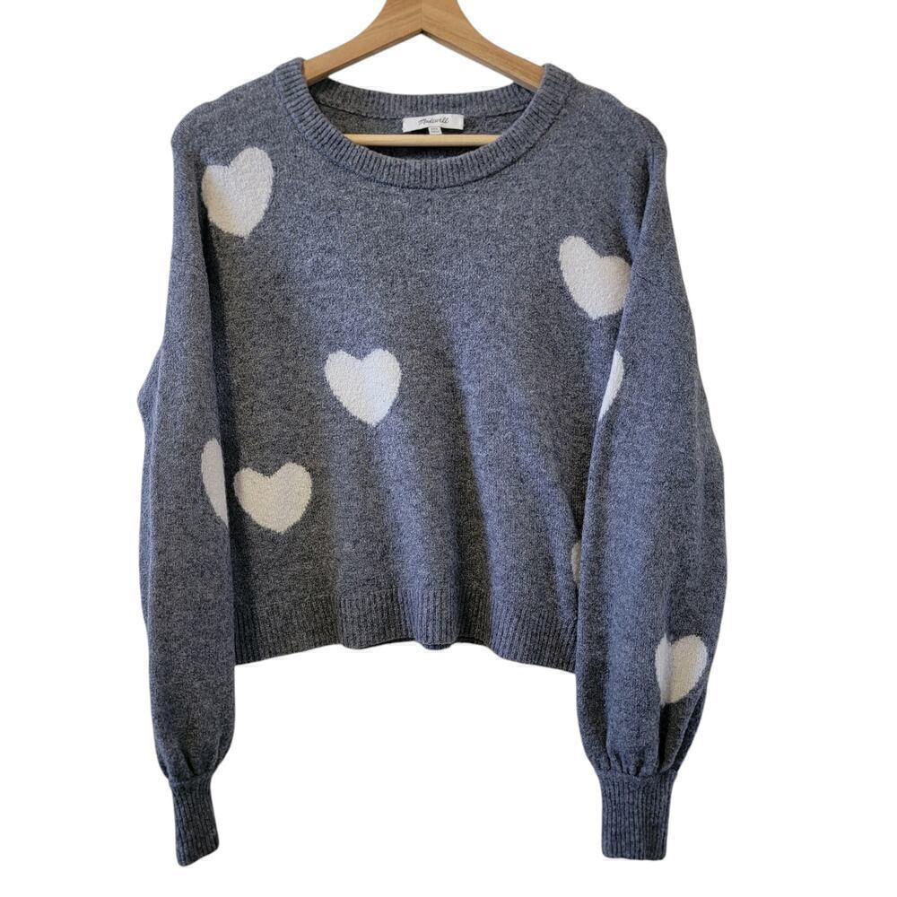 Madewell Heart Dot Balloon Sleeve Pullover Wool/Alpaca Blend Sweater Size XXS